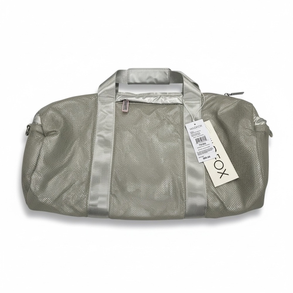WILDFOX Argent Glitter Mesh Duffel Bag Gym Travel Weekend Bag TU/OS
